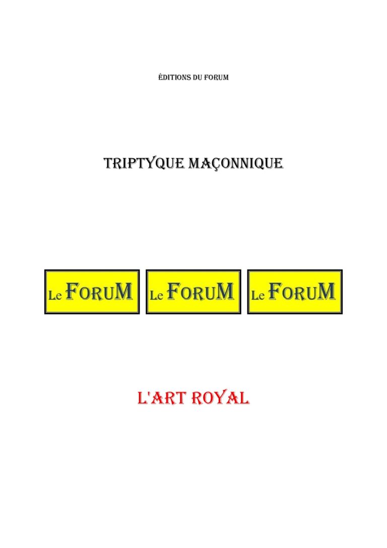 L'Art Royal – Triptyque - TR03AA - Sources pour Franc-maçon