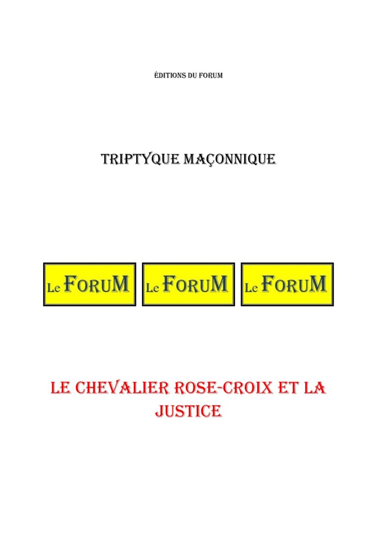 Le Chevalier Rose-Croix et la justice – Triptyque - TR188E - Sources pour Franc-maçon