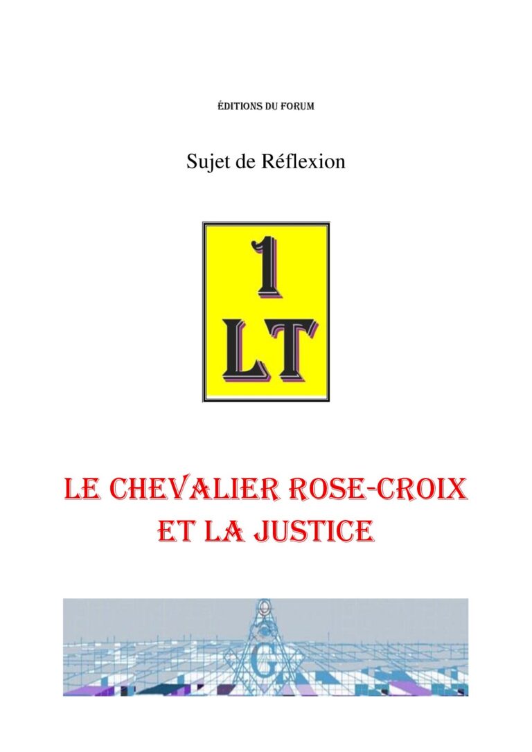 Le Chevalier Rose-Croix et la justice – Un Le Tout - SR188E - Sources pour Franc-maçon