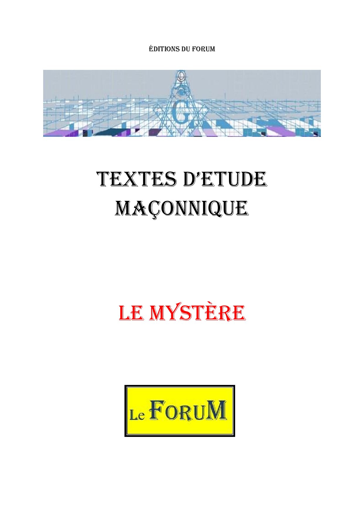Le Mystère – Corpus - CM3054 - Sources pour Franc-maçon