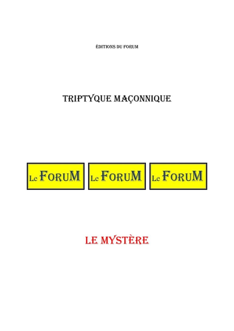 Le Mystère – Triptyque - TR3054 - Sources pour Franc-maçon