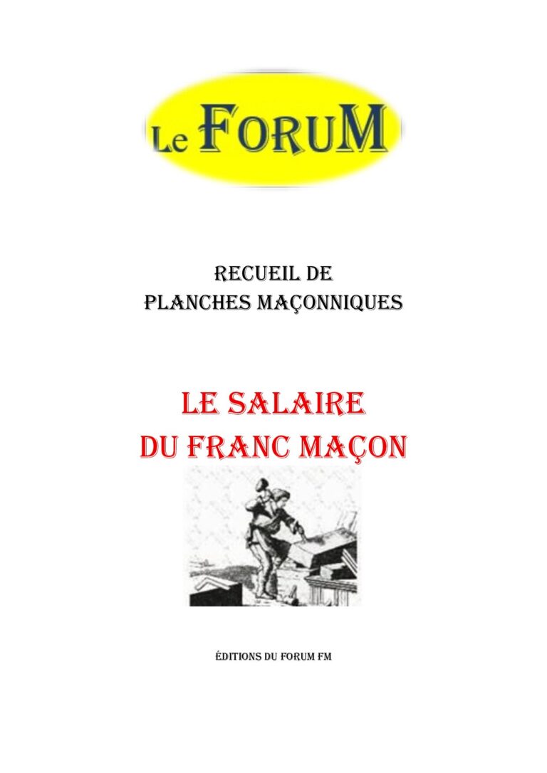Le salaire du Franc Maçon – Recueil - RP012O - Sources pour Franc-maçon
