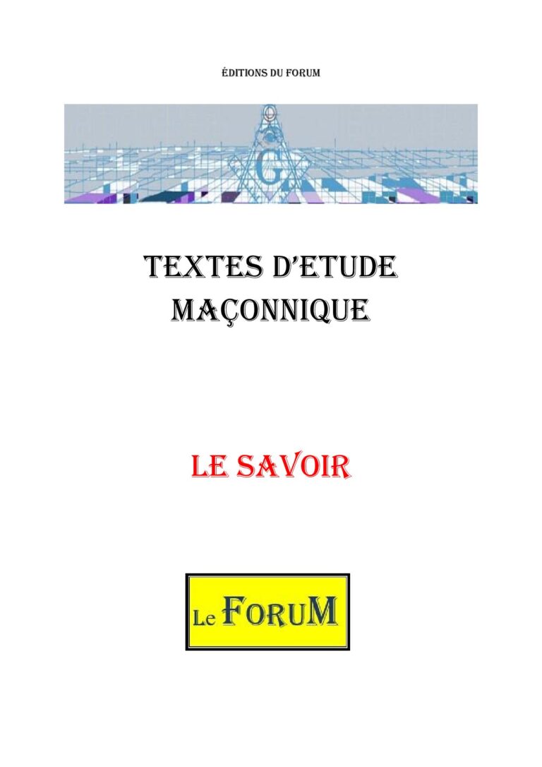Le Savoir – Corpus - CM03A8 - Sources pour Franc-maçon