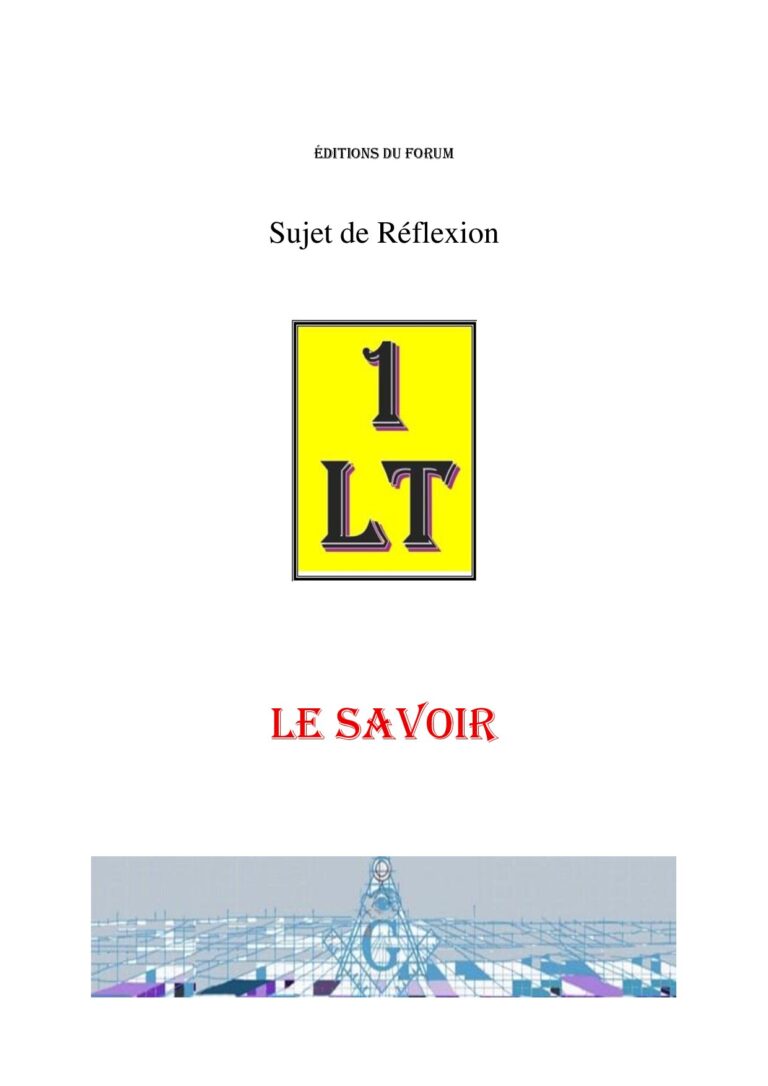 Le Savoir – Un Le Tout - SR03A8 - Sources pour Franc-maçon