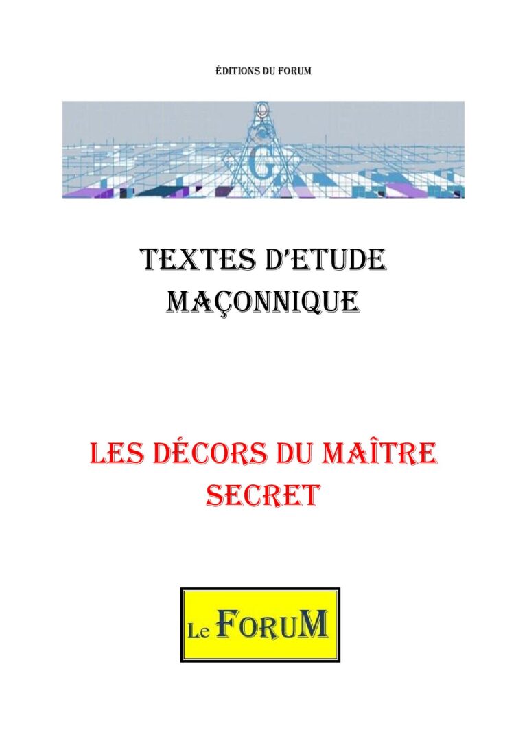 Les Décors du Maître secret – Corpus - CM188C - Sources pour Franc-maçon