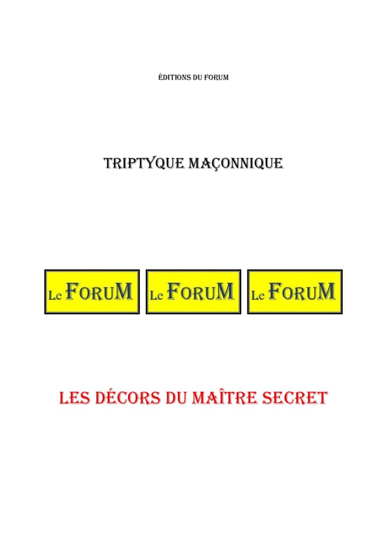 Les Décors du Maître secret – Triptyque - TR188C - Sources pour Franc-maçon