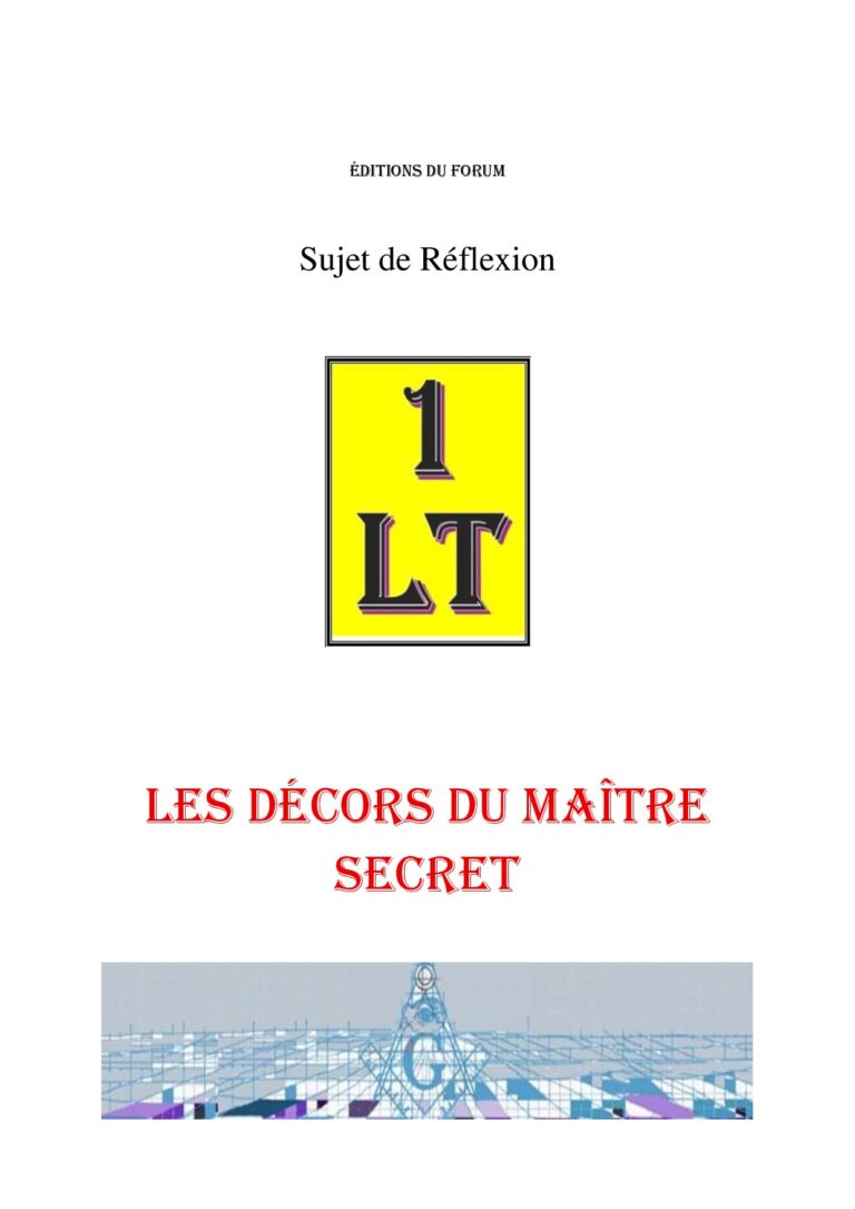 Les Décors du Maître secret – Un Le Tout - SR188C - Sources pour Franc-maçon