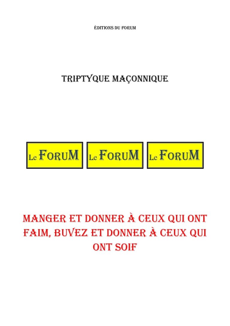 Manger et donner à ceux qui ont faim – Triptyque - TR188G - Sources pour Franc-maçon