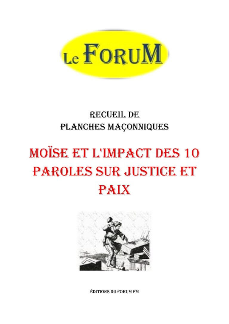 Moïse et l'Impact des 10 Paroles sur Justice et Paix – Recueil - RP3117 - Sources pour Franc-maçon