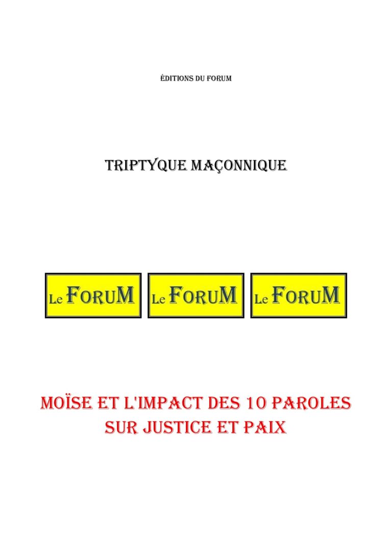 Moïse et l'Impact des 10 Paroles sur Justice et Paix – Triptyque - TR3117 - Sources pour Franc-maçon