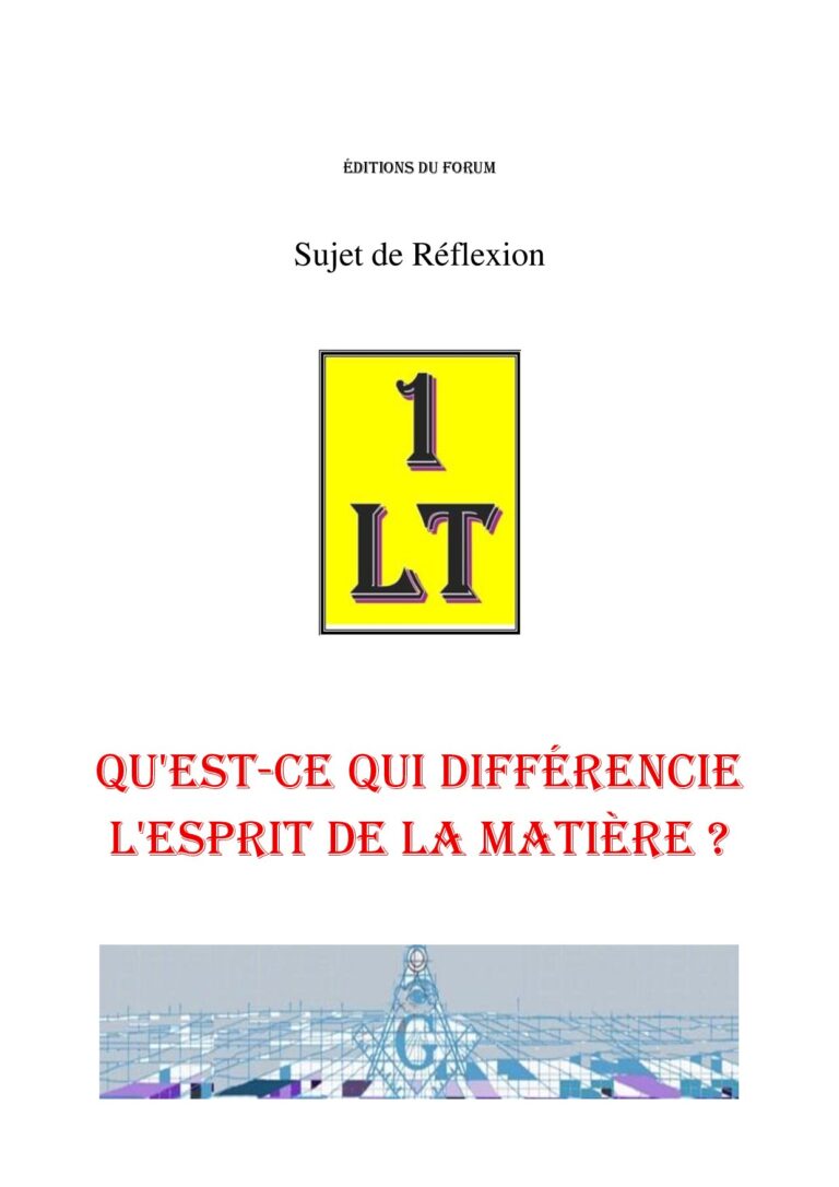 Qu'est-ce qui différencie l'esprit de la matière ? – Un Le Tout - SR042N - Sources pour Franc-maçon