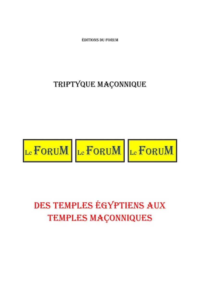 Des Temples Égyptiens aux Temples Maçonniques – Triptyque - TR019H - Sources pour Franc-maçon