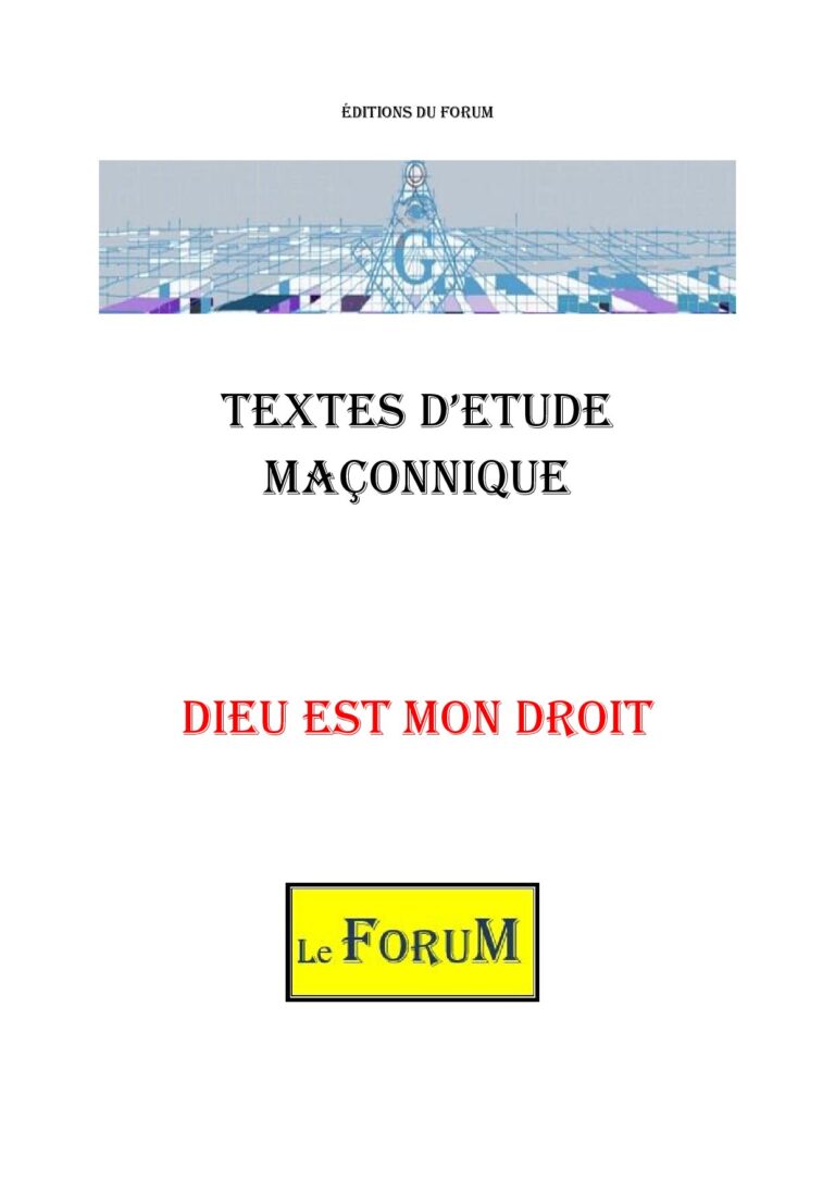 Dieu est mon droit – Corpus - CM042R - Sources pour Franc-maçon