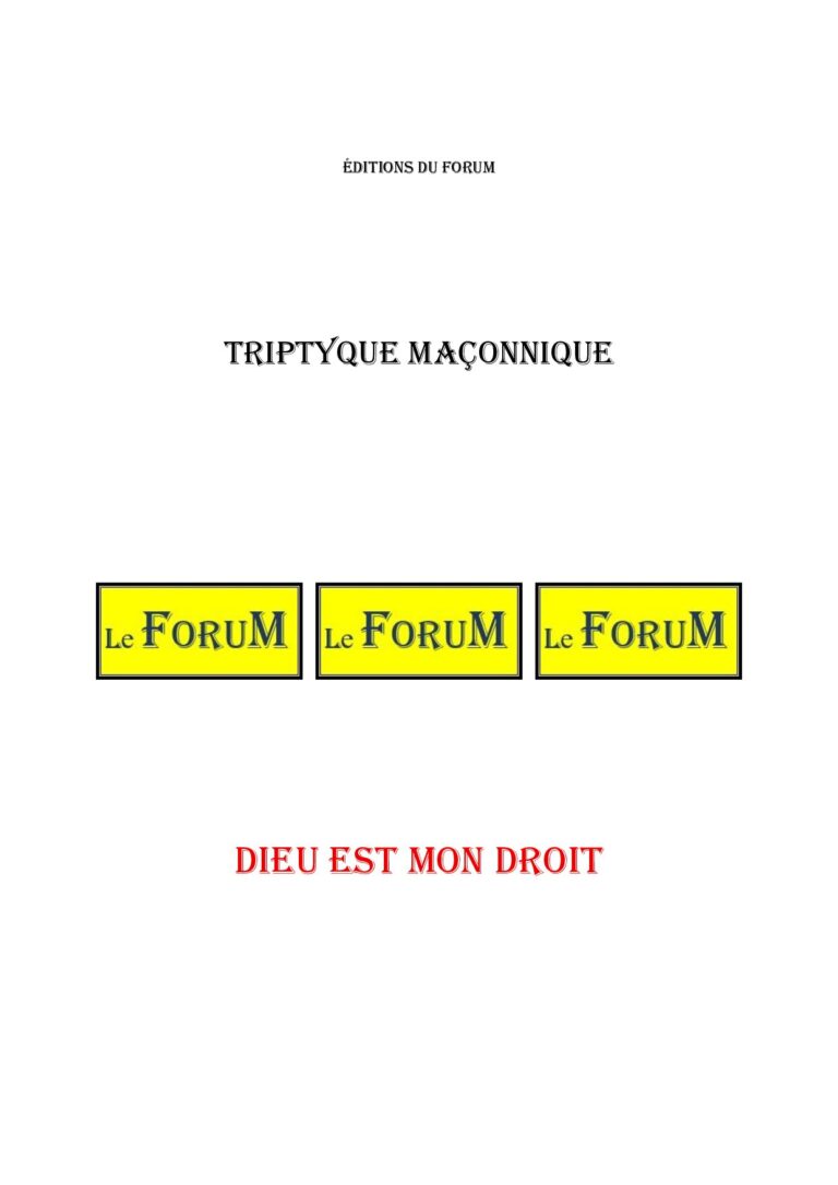 Dieu est mon droit – Triptyque - TR042R - Sources pour Franc-maçon