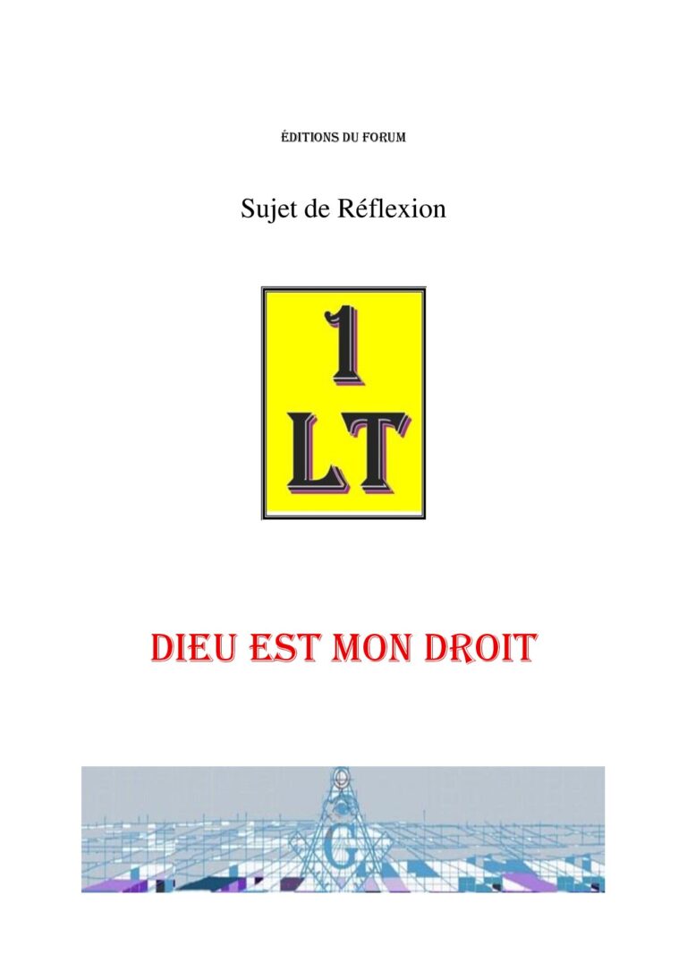 Dieu est mon droit – Un Le Tout - SR042R - Sources pour Franc-maçon