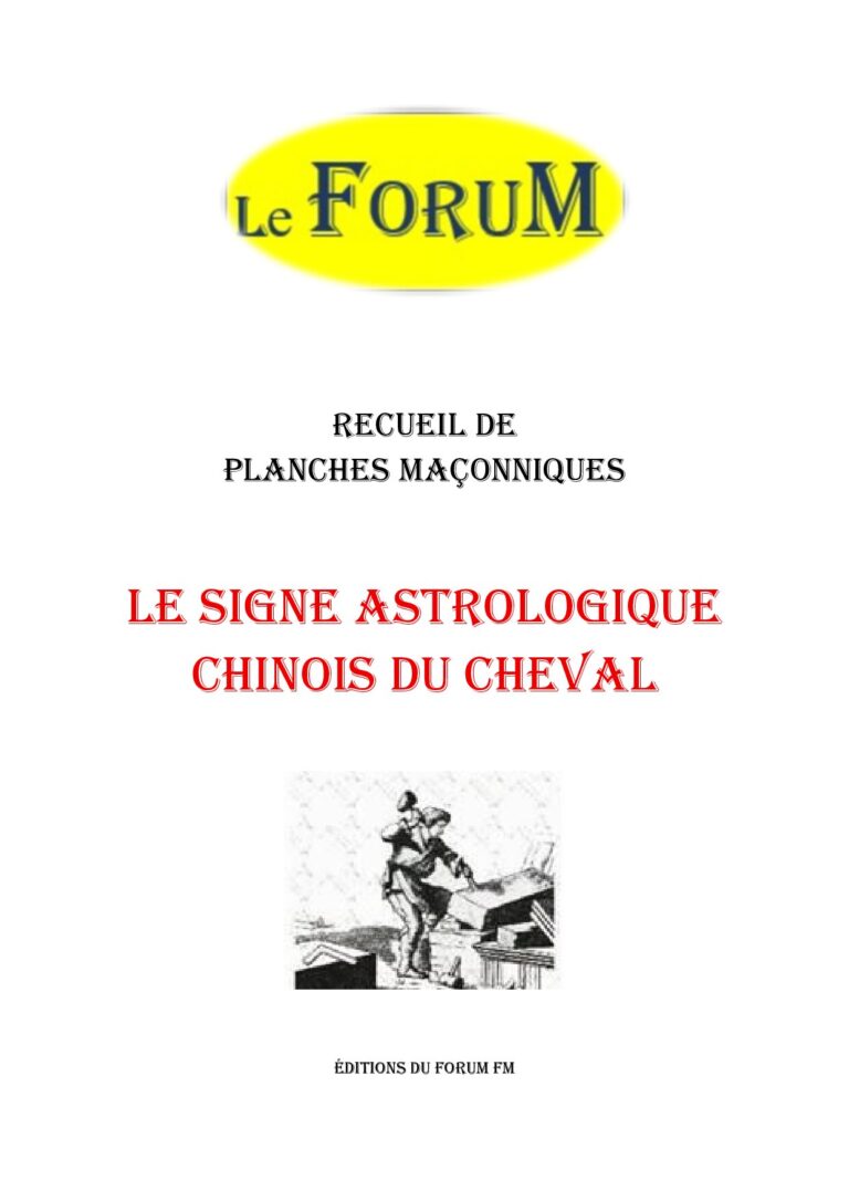 Le signe astrologique chinois du Cheval – Recueil - RP01ZK - Sources pour Franc-maçon