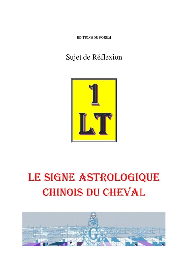 Le signe astrologique chinois du Cheval – Un Le Tout - SR01ZK - Sources pour Franc-maçon