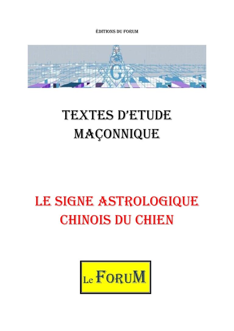 Le signe astrologique chinois du Chien – Corpus - CM01ZO - Sources pour Franc-maçon