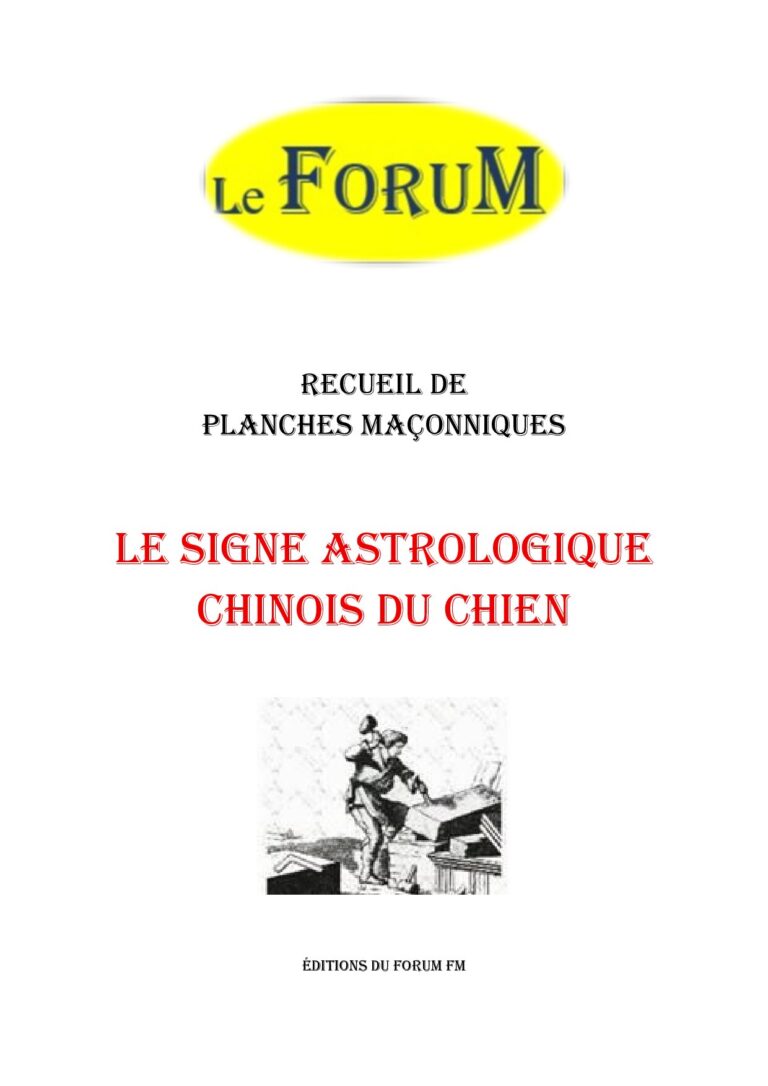 Le signe astrologique chinois du Chien – Recueil - RP01ZO - Sources pour Franc-maçon