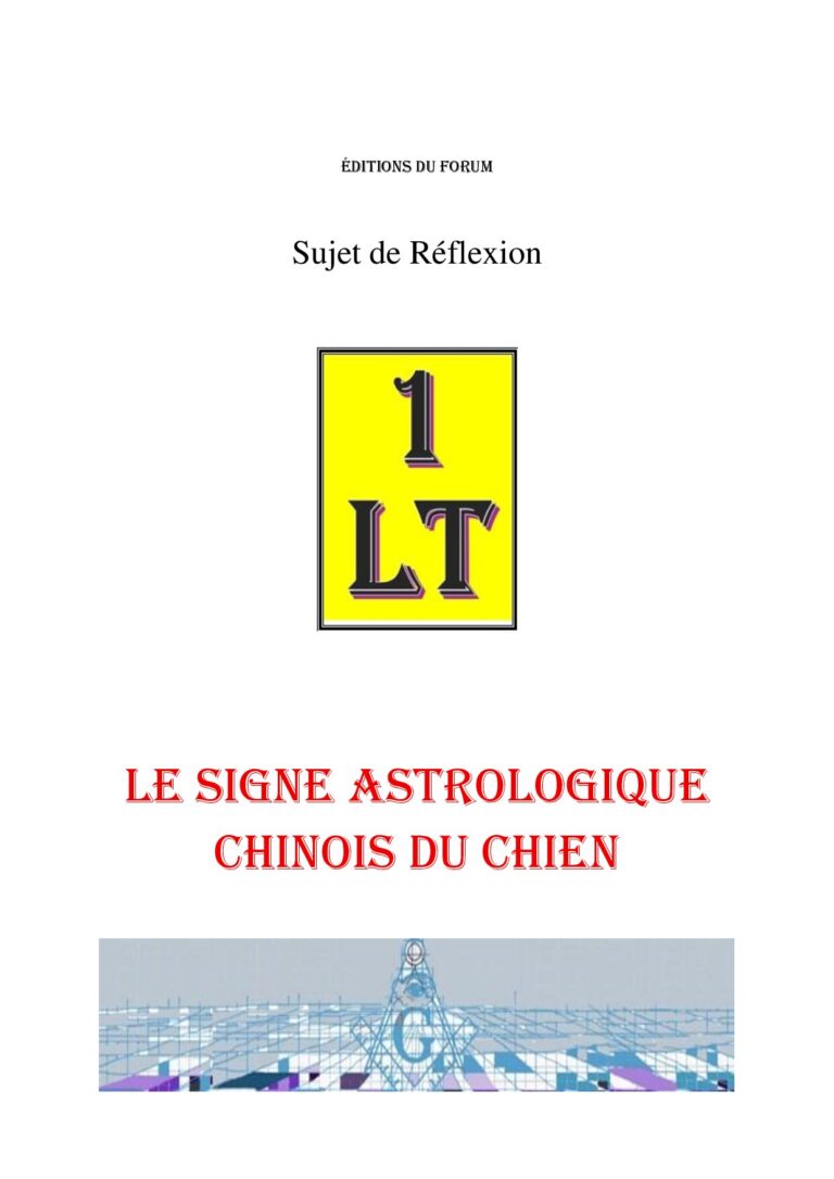 Le signe astrologique chinois du Chien – Un Le Tout - SR01ZO - Sources pour Franc-maçon
