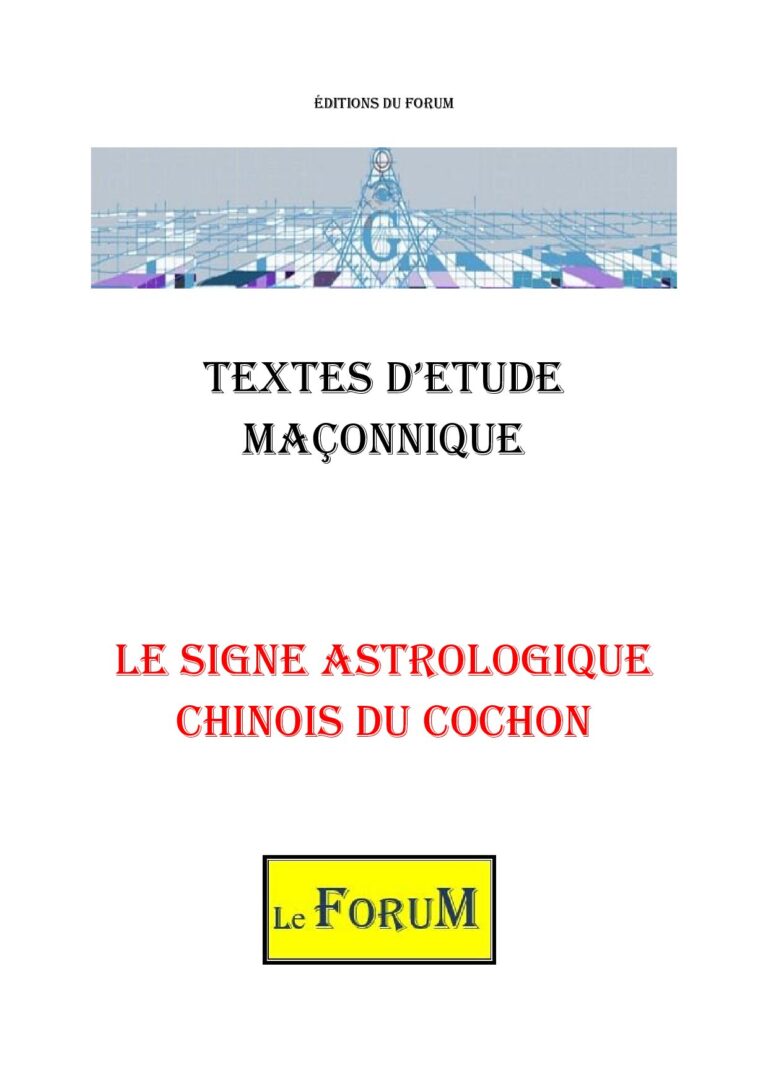 Le signe astrologique chinois du Cochon – Corpus - CM01ZP - Sources pour Franc-maçon