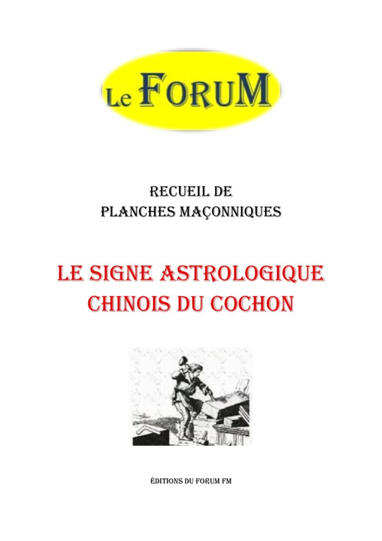Le signe astrologique chinois du Cochon – Recueil - RP01ZP - Sources pour Franc-maçon
