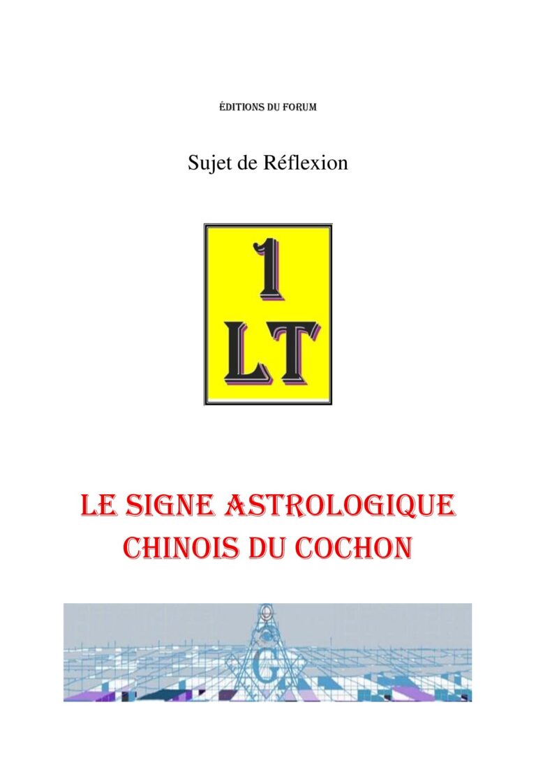 Le signe astrologique chinois du Cochon – Un Le Tout - SR01ZP - Sources pour Franc-maçon