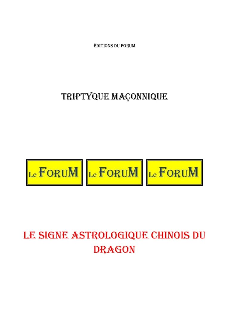 Le signe astrologique chinois du Dragon – Triptyque - TR01ZI - Sources pour Franc-maçon