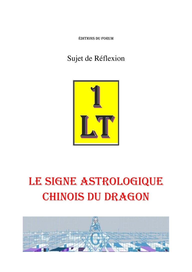 Le signe astrologique chinois du Dragon – Un Le Tout - SR01ZI - Sources pour Franc-maçon