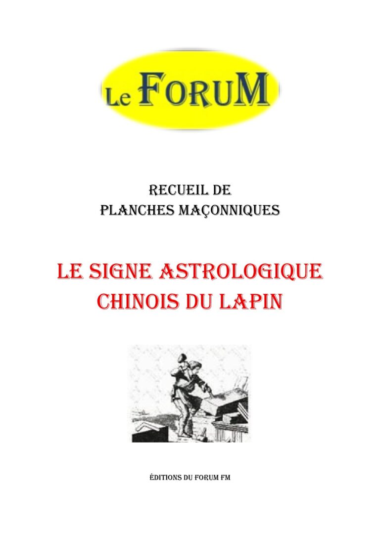 Le signe astrologique chinois du Lapin – Recueil - RP01ZH - Sources pour Franc-maçon