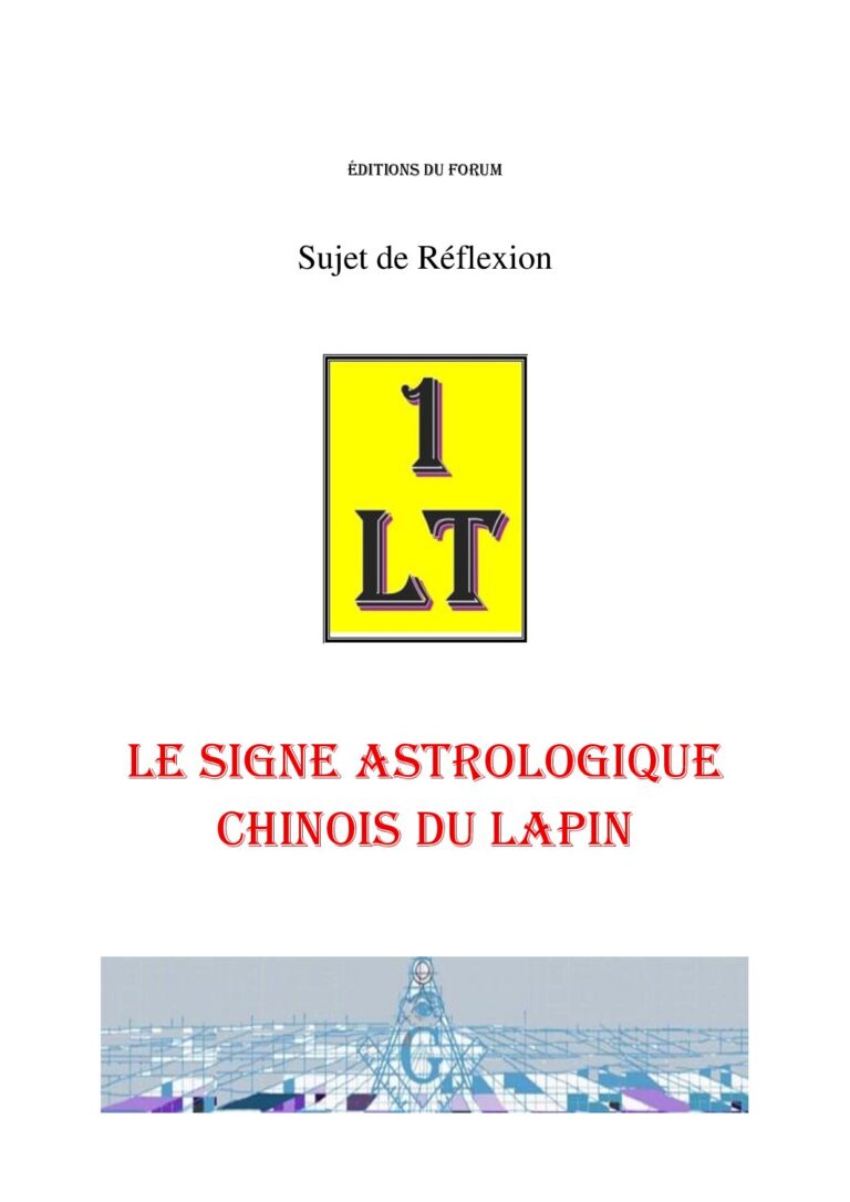 Le signe astrologique chinois du Lapin – Un Le Tout - SR01ZH - Sources pour Franc-maçon