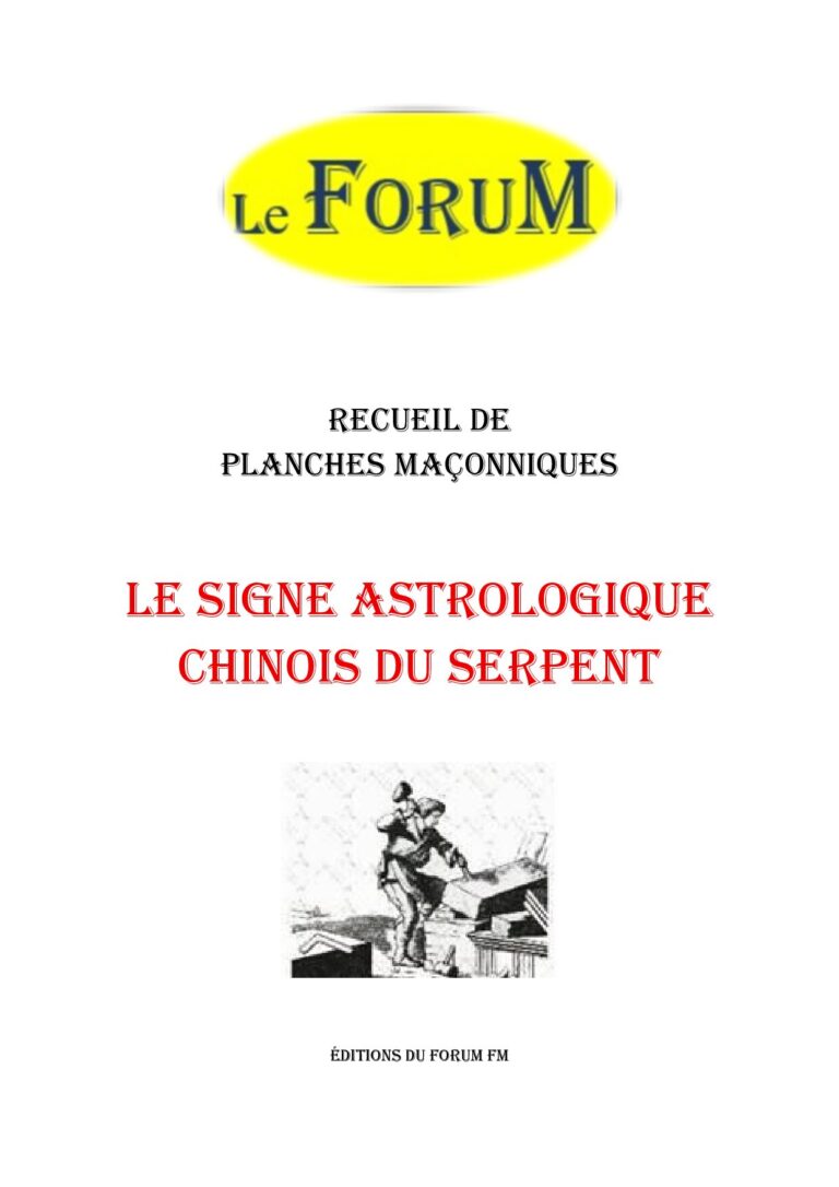 Le signe astrologique chinois du Serpent – Recueil - RP01ZJ - Sources pour Franc-maçon