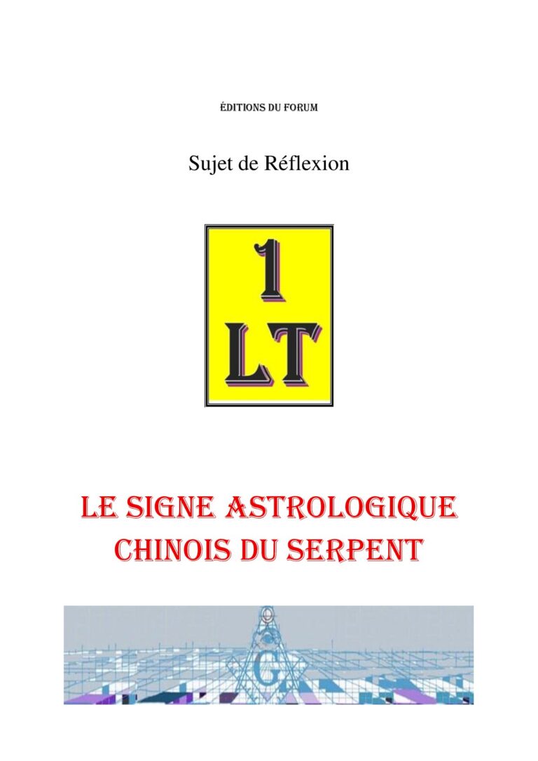 Le signe astrologique chinois du Serpent – Un Le Tout - SR01ZJ - Sources pour Franc-maçon