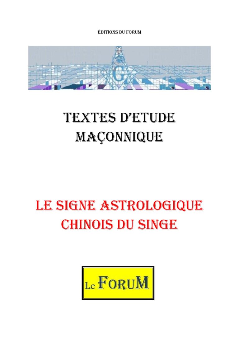 Le signe astrologique chinois du Singe – Corpus - CM01ZM - Sources pour Franc-maçon