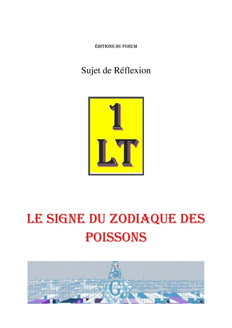 Le signe du zodiaque des Poissons – Un Le Tout - SR01ZC - Sources pour Franc-maçon