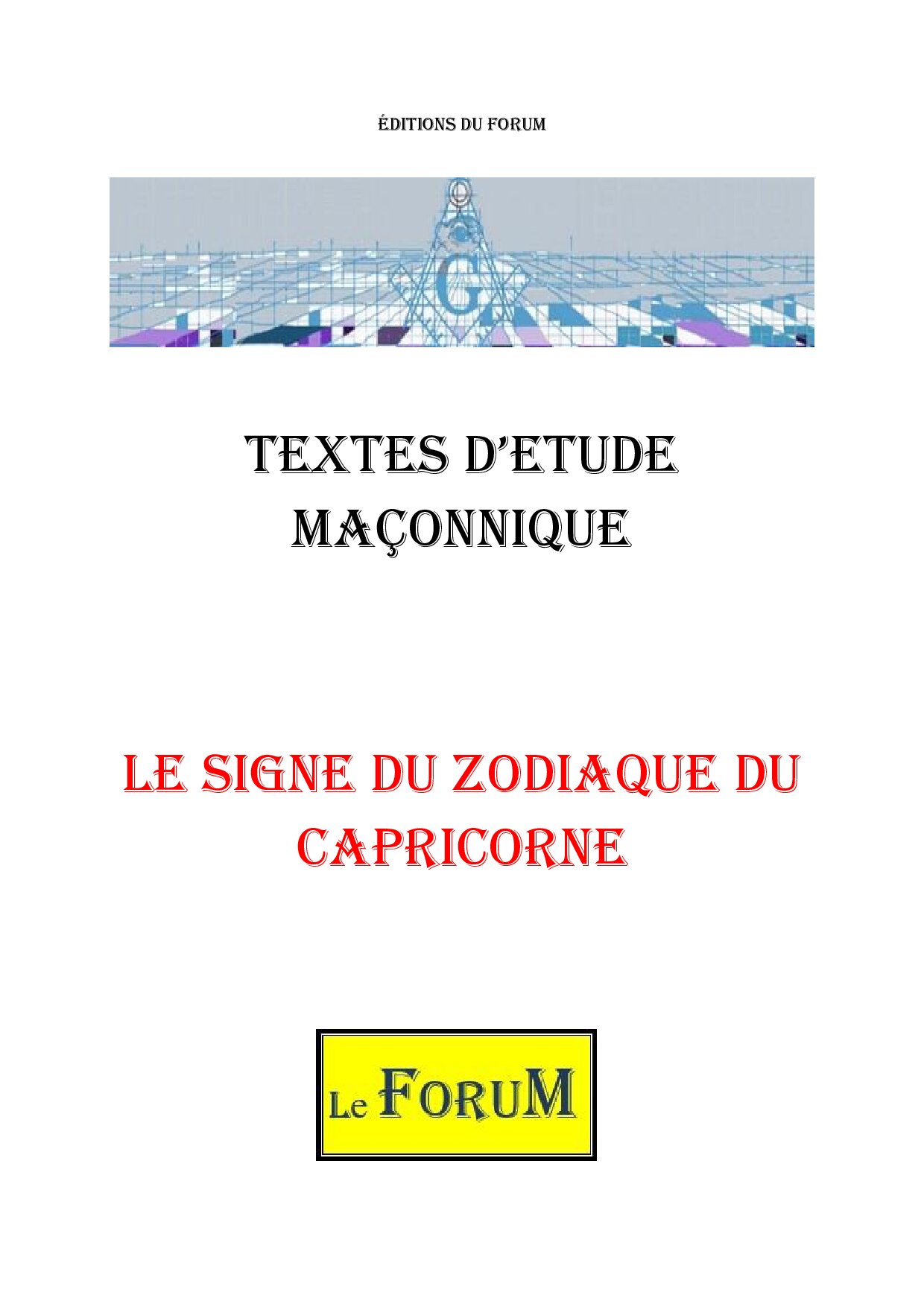 Le signe du zodiaque du Capricorne – Corpus - CM01ZA - Sources pour Franc-maçon