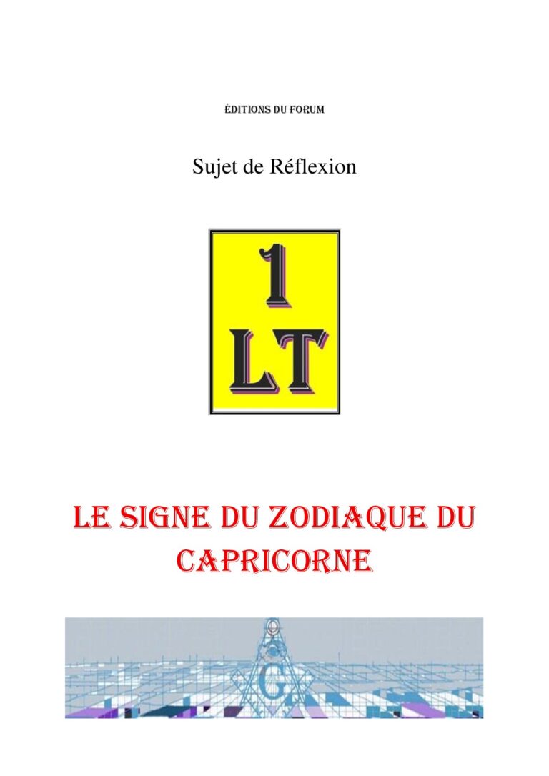Le signe du zodiaque du Capricorne – Un Le Tout - SR01ZA - Sources pour Franc-maçon
