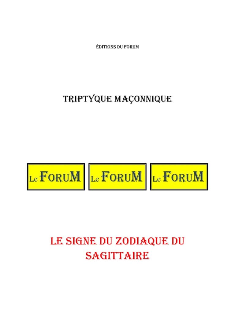 Le signe du zodiaque du Sagittaire – Triptyque - TR01Z9 - Sources pour Franc-maçon