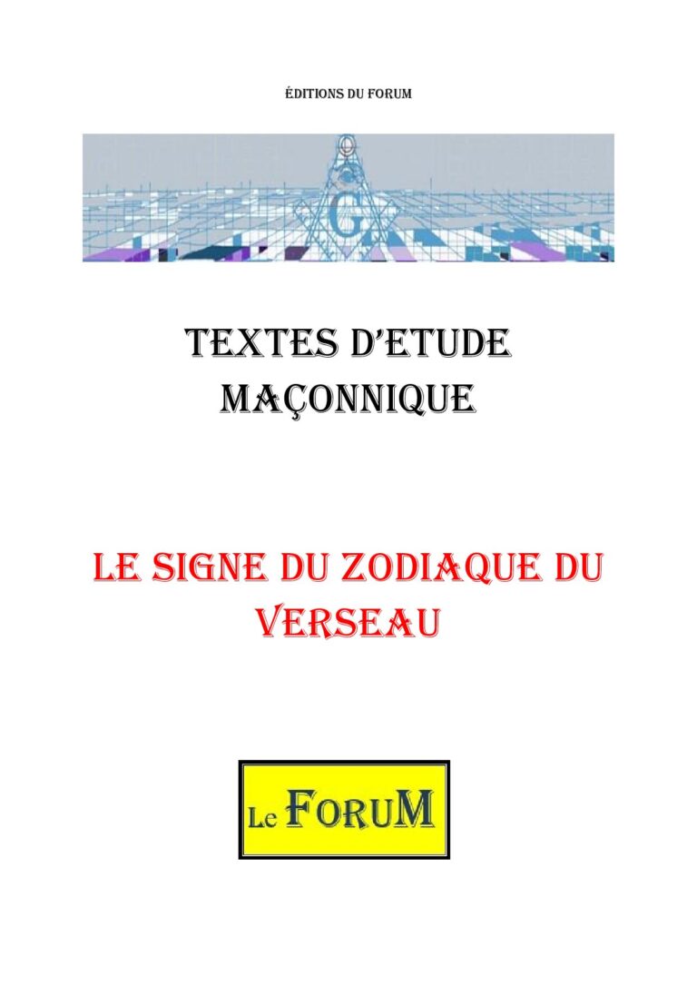 Le signe du zodiaque du Verseau – Corpus - CM01ZB - Sources pour Franc-maçon