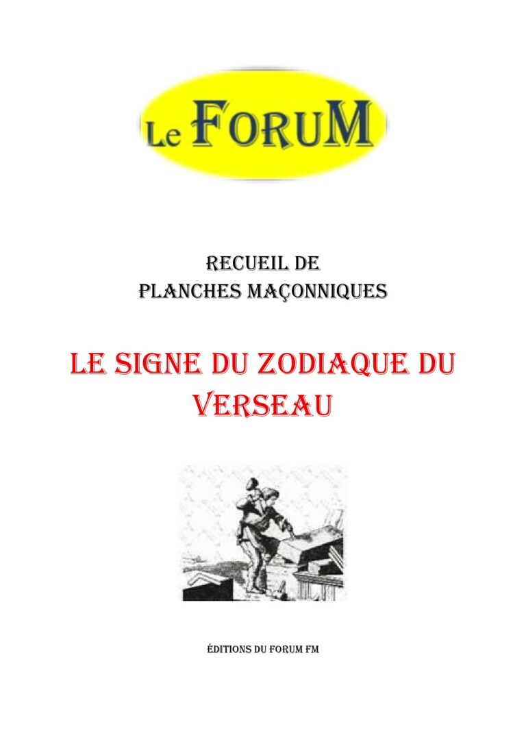 Le signe du zodiaque du Verseau – Recueil - RP01ZB - Sources pour Franc-maçon
