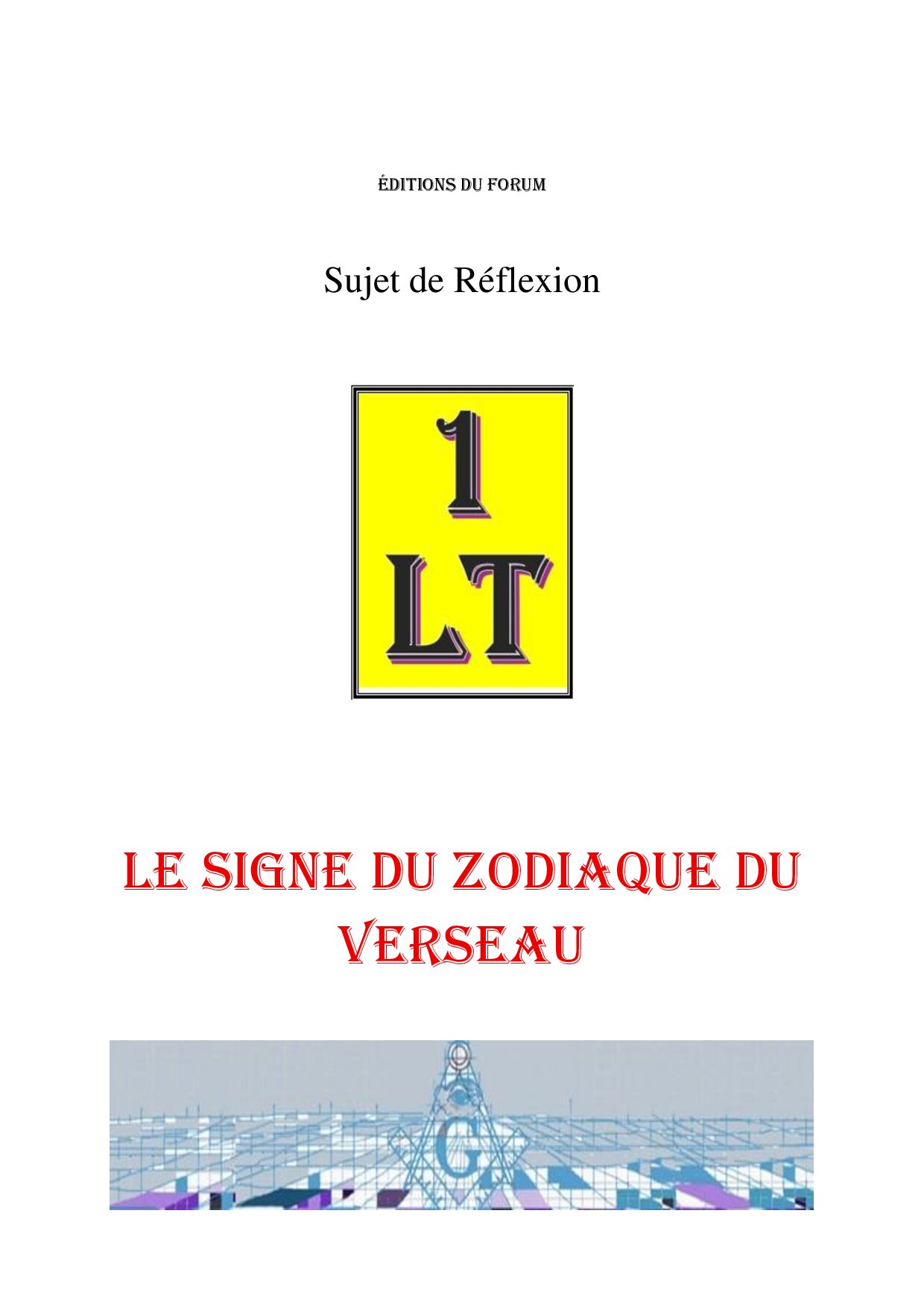 Le signe du zodiaque du Verseau – Un Le Tout - SR01ZB - Sources pour Franc-maçon