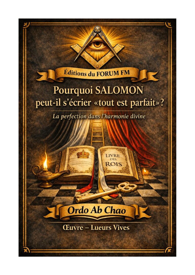 Pourquoi SALOMON peut-il s'écrier «tout est parfait» ? – Lueurs Vives - LV0506 - Sources pour Franc-maçon