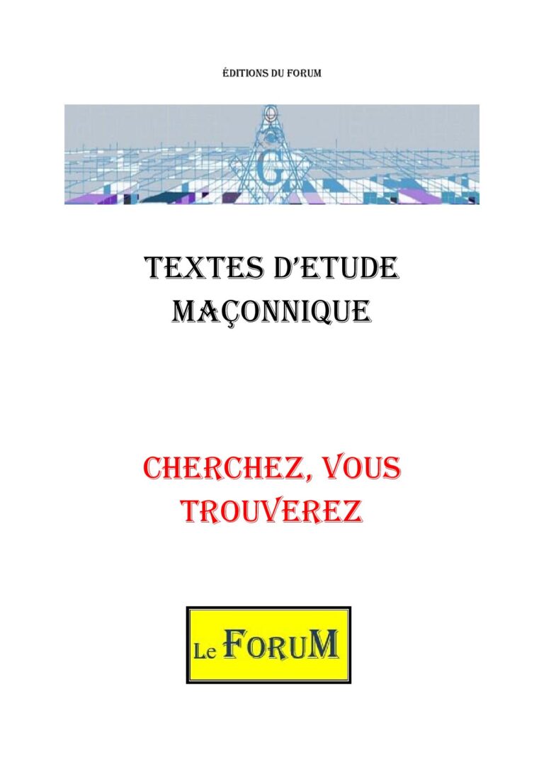 Cherchez, vous trouverez – Corpus - CM019J - Sources pour Franc-maçon