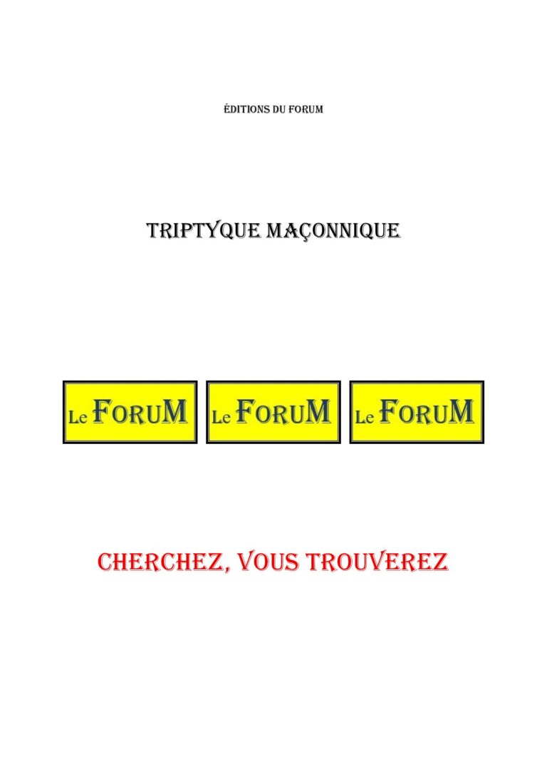 Cherchez, vous trouverez – Triptyque - TR019J - Sources pour Franc-maçon