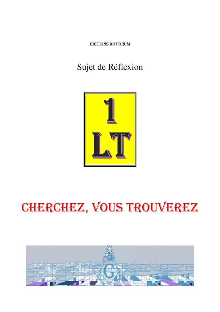 Cherchez, vous trouverez – Un Le Tout - SR019J - Sources pour Franc-maçon