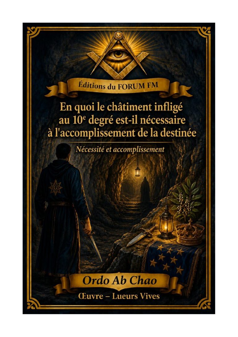 En quoi le châtiment infligé au 10e degré est-il nécessaire à l'accomplissement de la destinée – Lueurs Vives - LV1002 - Sources pour Franc-maçon