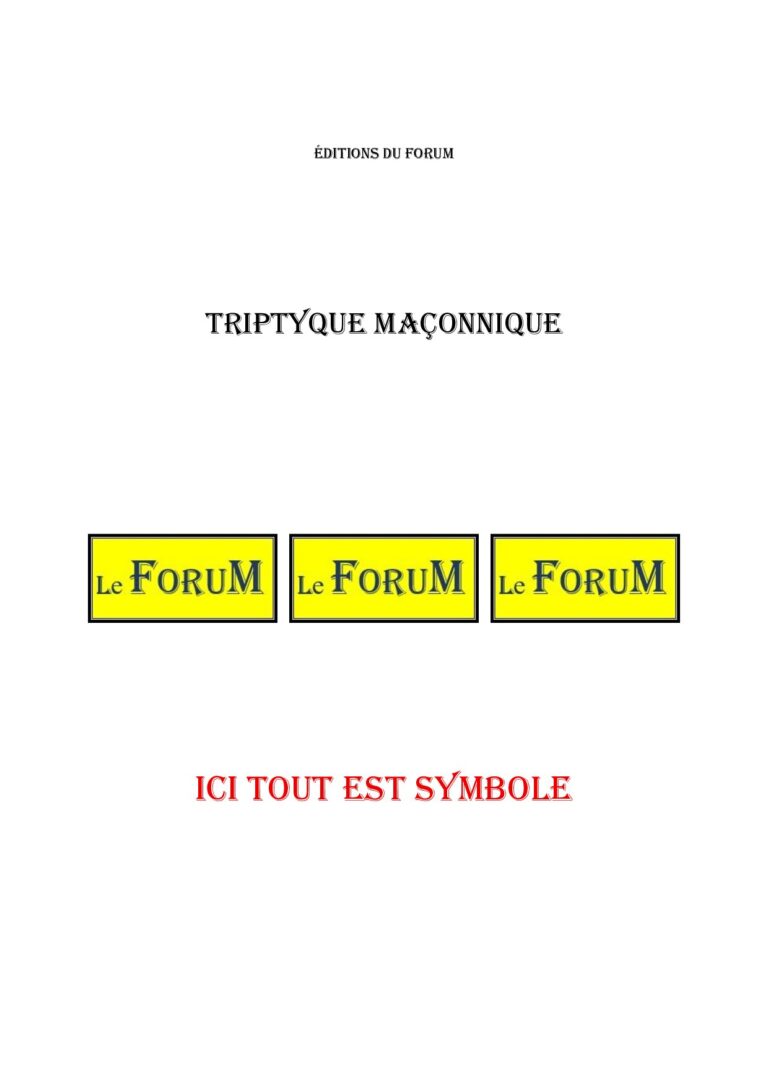 Ici tout est symbole – Triptyque - TR019I - Sources pour Franc-maçon