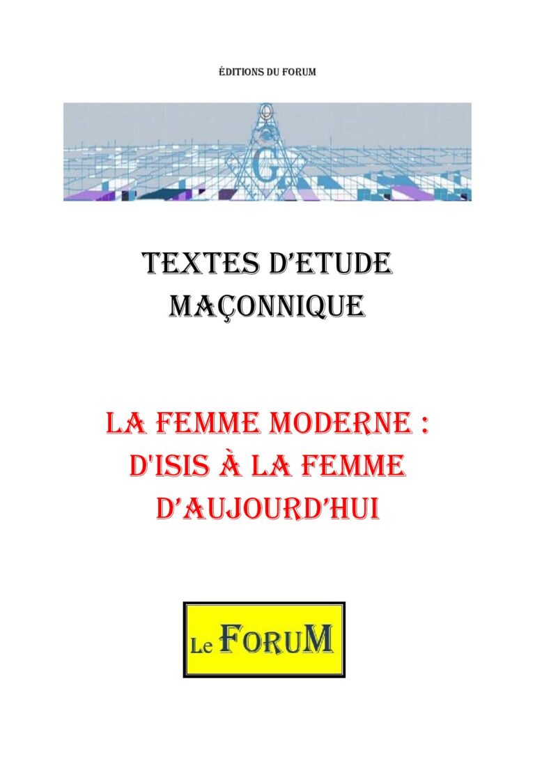 La Femme Moderne : d'ISIS à la Femme d'Aujourd'hui – Corpus - CM013X - Sources pour Franc-maçon
