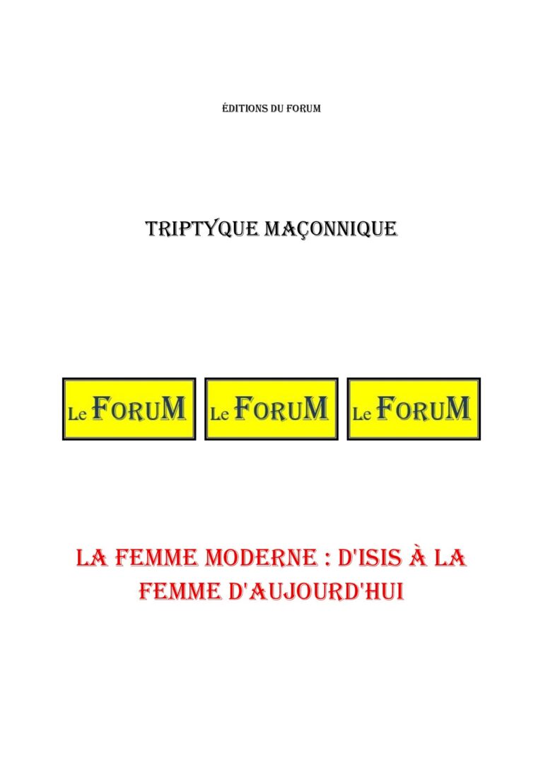La Femme Moderne : d'ISIS à la Femme d'Aujourd'hui – Triptyque - TR013X - Sources pour Franc-maçon
