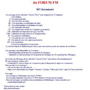 Liste des Ouvrages Lueurs Vives - 1100LV - Sources pour Franc-maçon